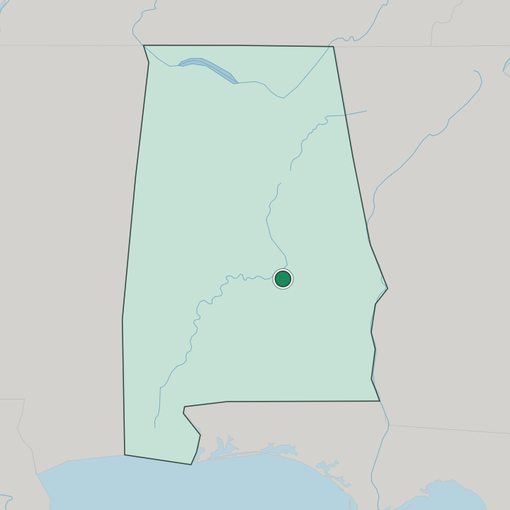 Map showing Montgomery — In Alabama