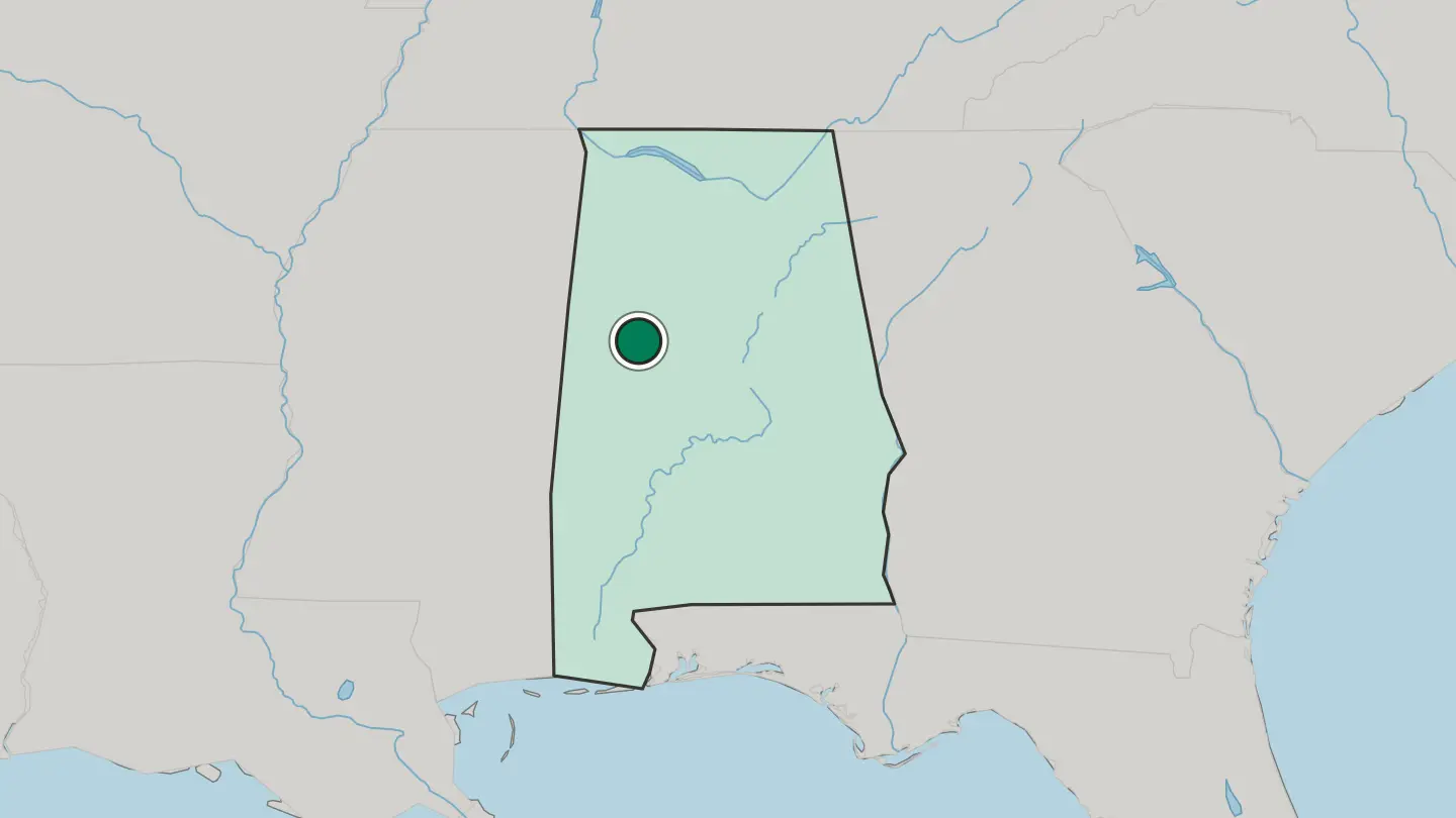 Map of Tuscaloosa in United States