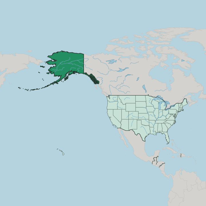 Map showing Alaska — In United States