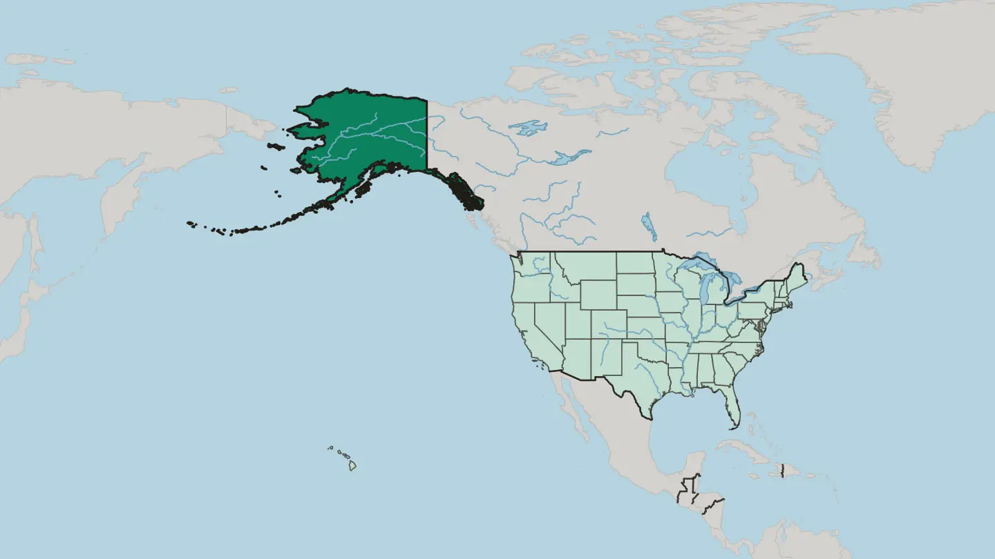 Map of Alaska in United States