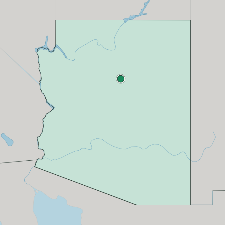 Map showing Flagstaff — In Arizona