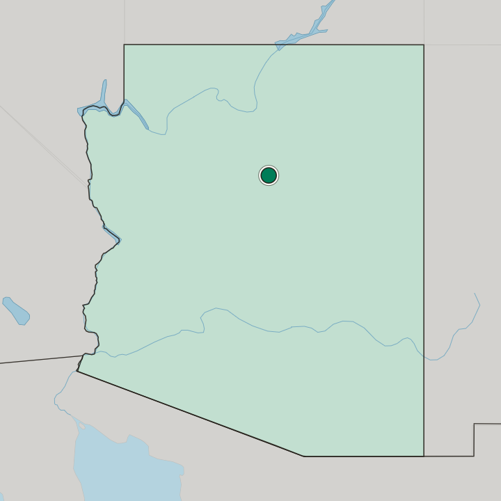 Map showing Flagstaff — In Arizona