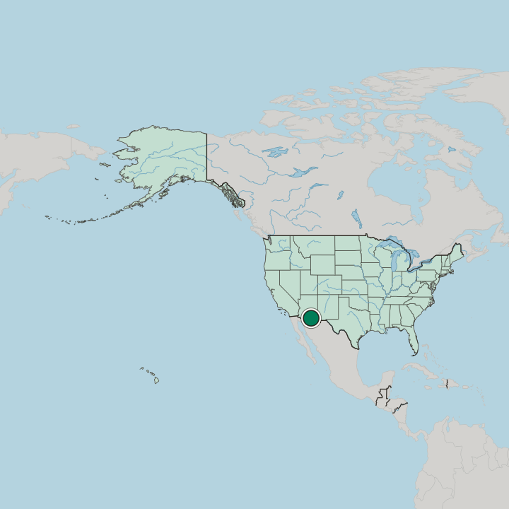 Map showing Tucson — In United States