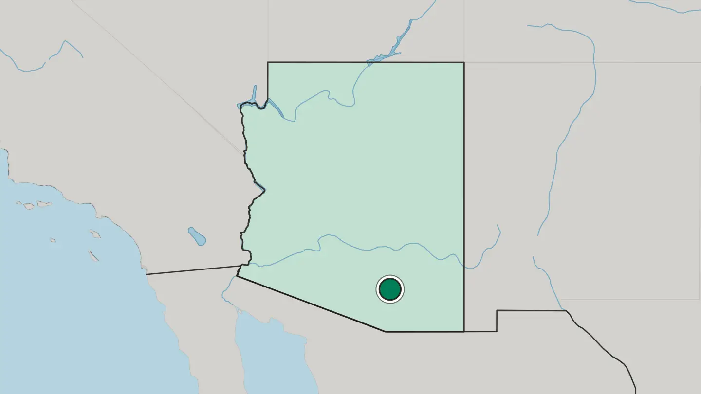 Map of Tucson in United States