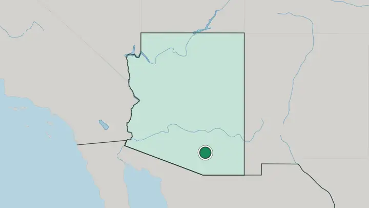 Map of Tucson in United States