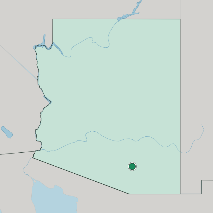 Map showing Tucson — In Arizona