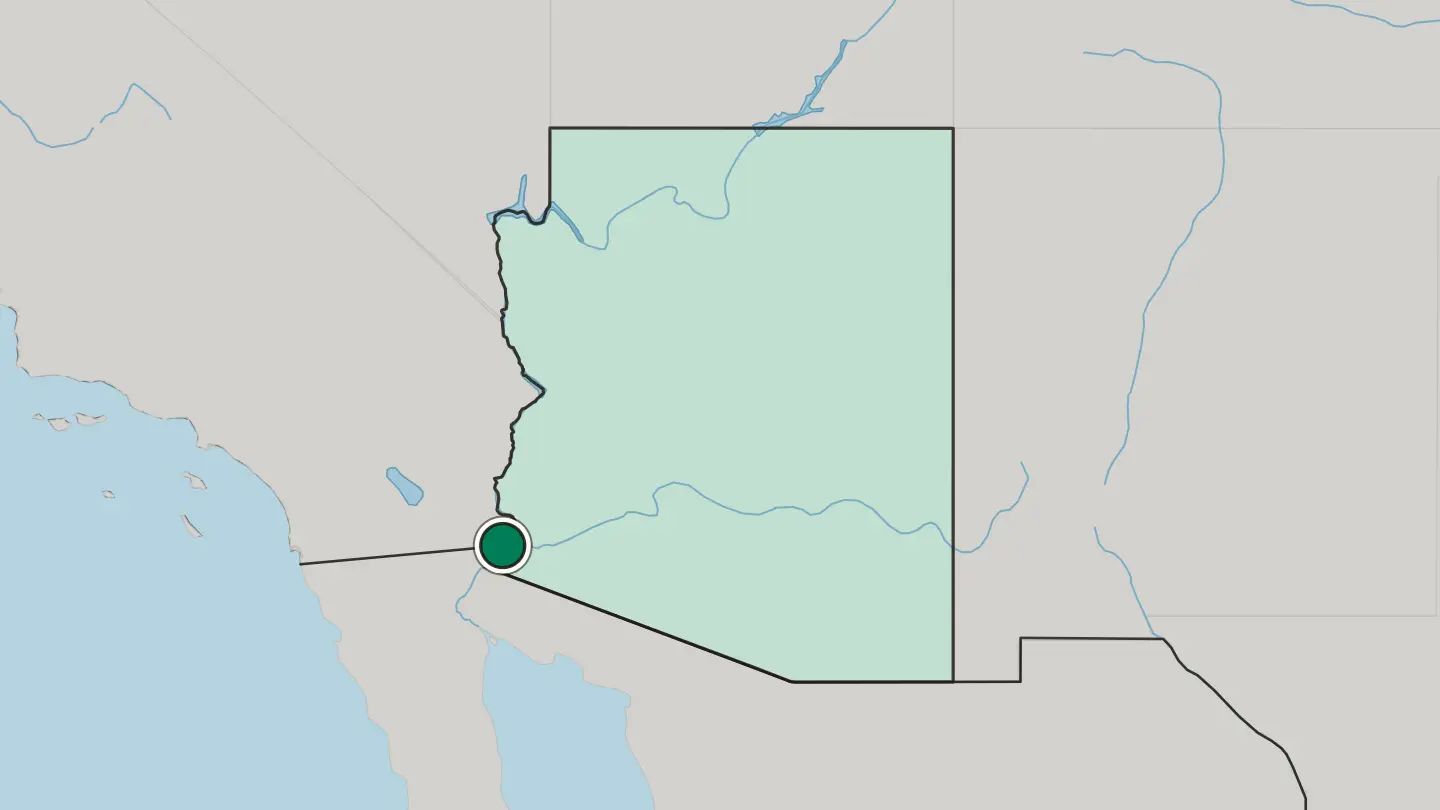 Map of Yuma in United States