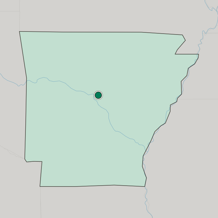 Map showing Conway — In Arkansas