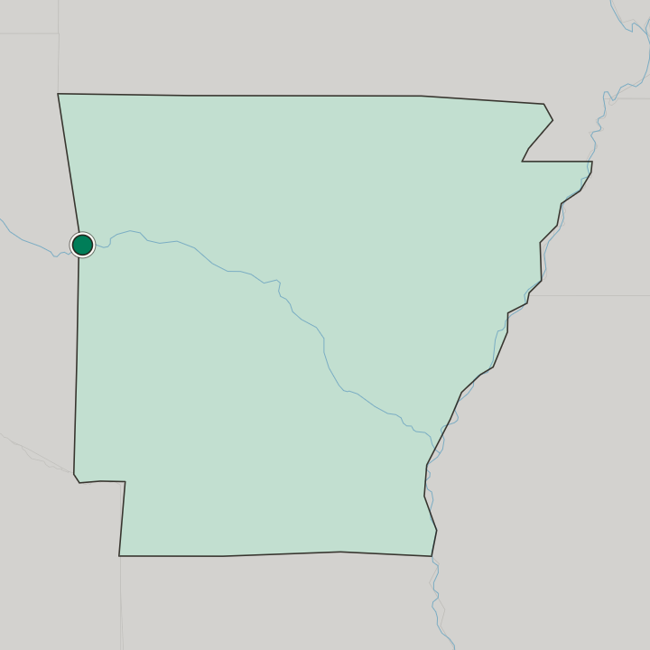 Map showing Fort Smith — In Arkansas