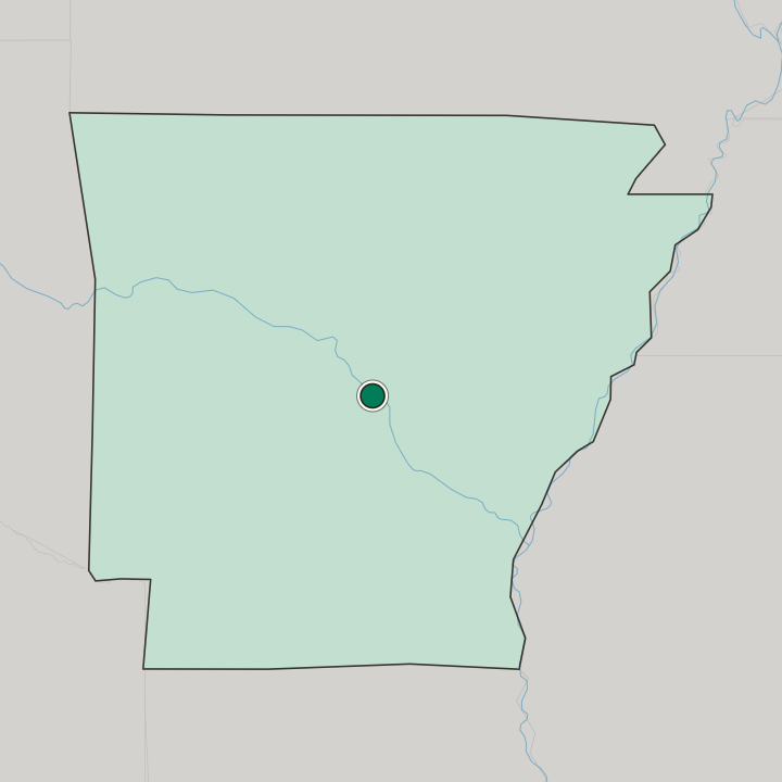 Map showing Little Rock — In Arkansas