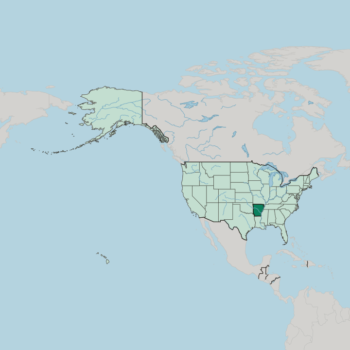 Map showing Arkansas — In United States