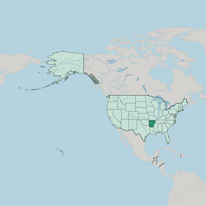 Map showing Arkansas — In United States