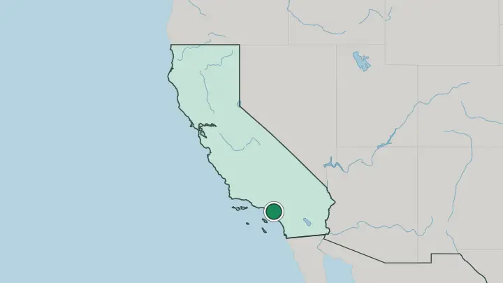 Map of Anaheim in United States