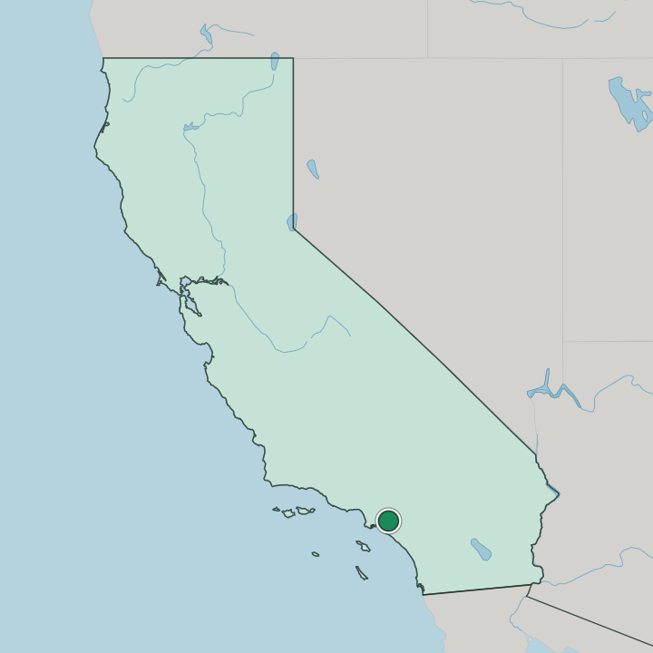 Map showing Anaheim — In California