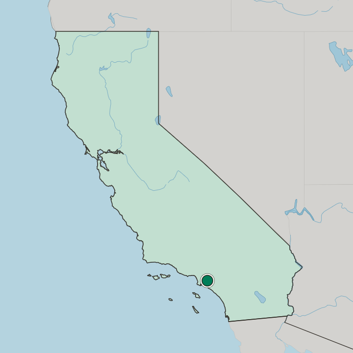 Map showing Buena Park — In California