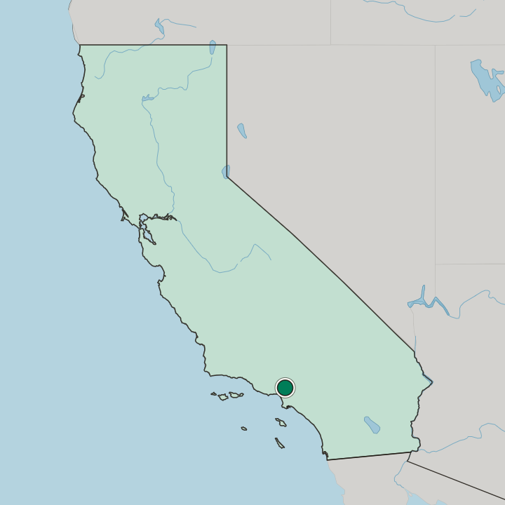 Map showing Burbank — In California