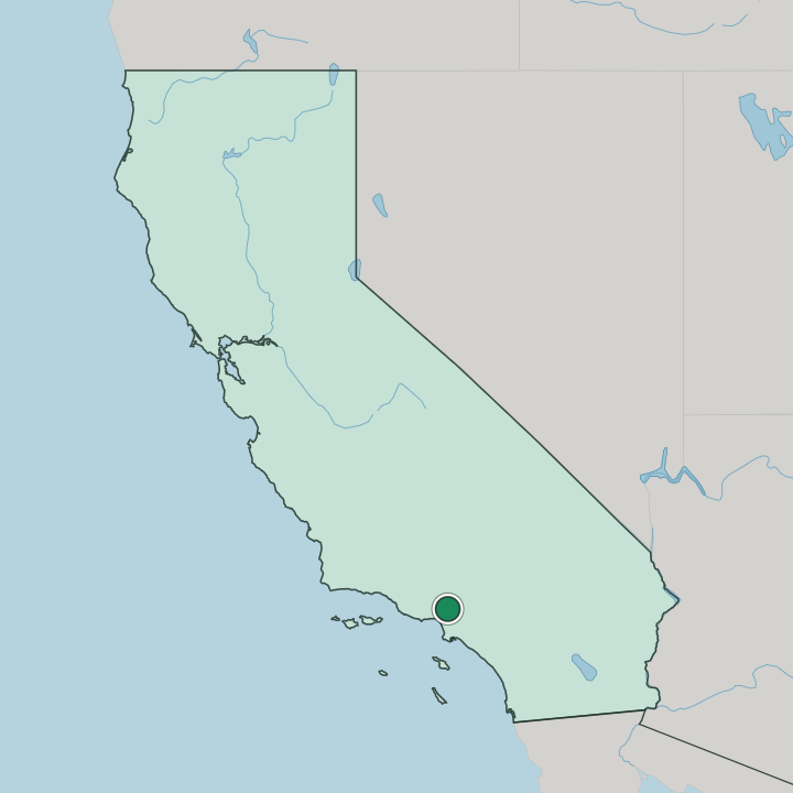 Map showing Burbank — In California