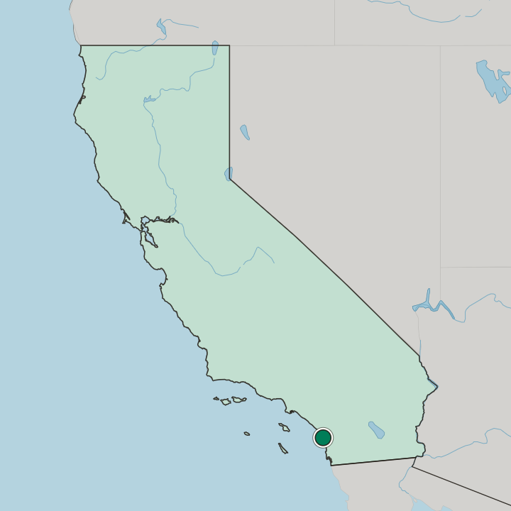 Map showing Carlsbad — In California
