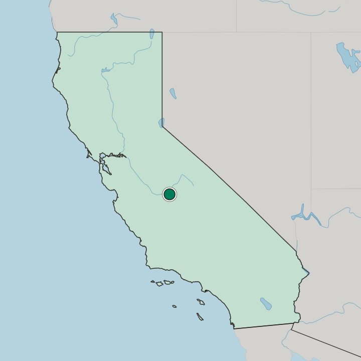 Map showing Clovis — In California