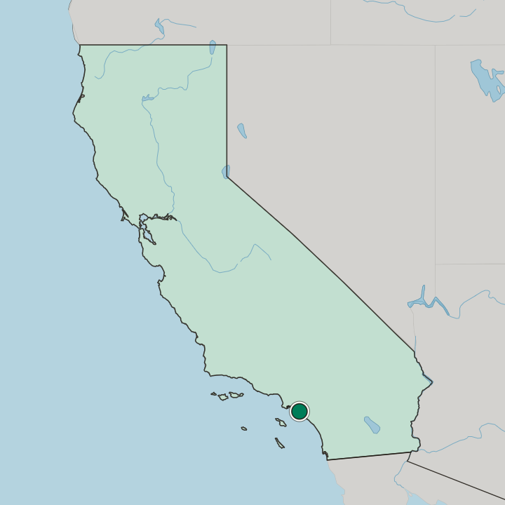 Map showing Costa Mesa — In California