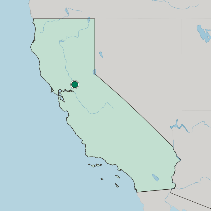 Map showing Elk Grove — In California