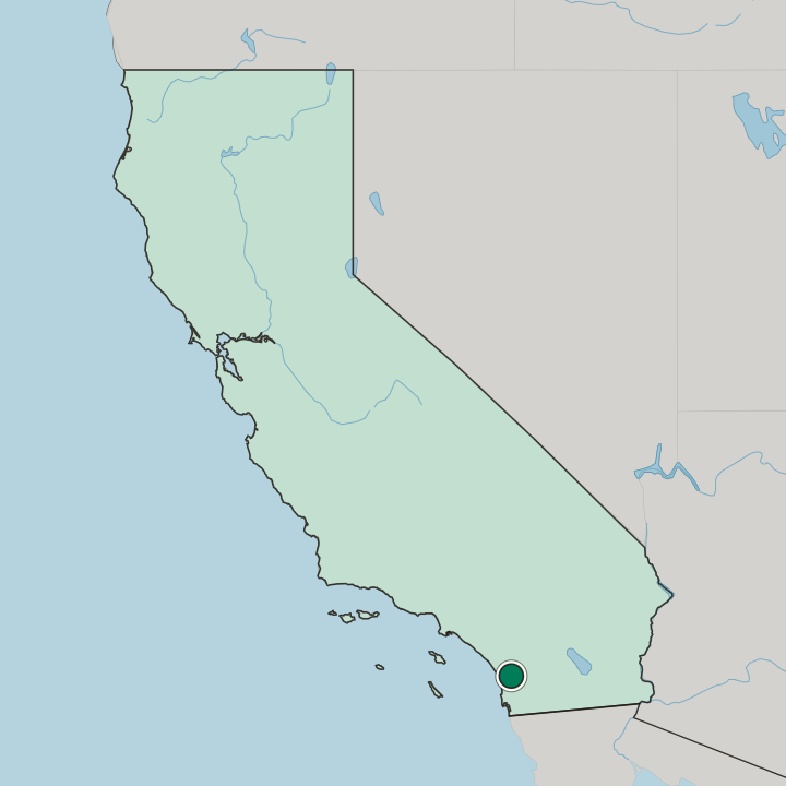 Map showing Escondido — In California