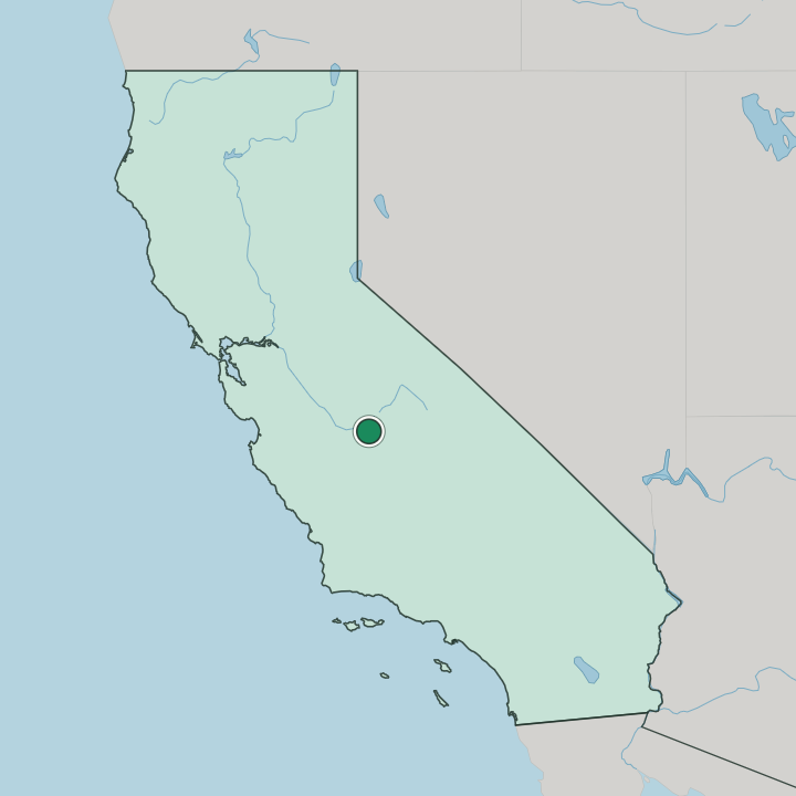 Map showing Fresno — In California