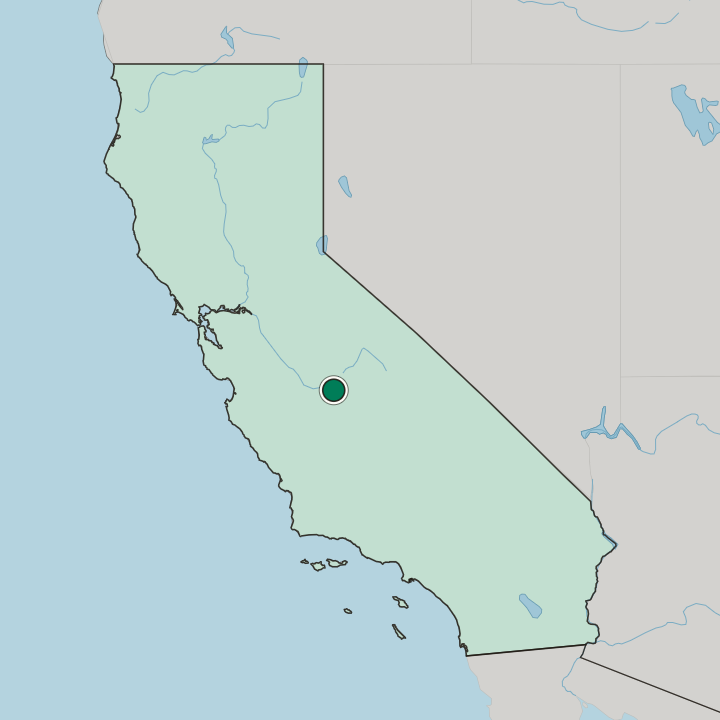 Map showing Fresno — In California
