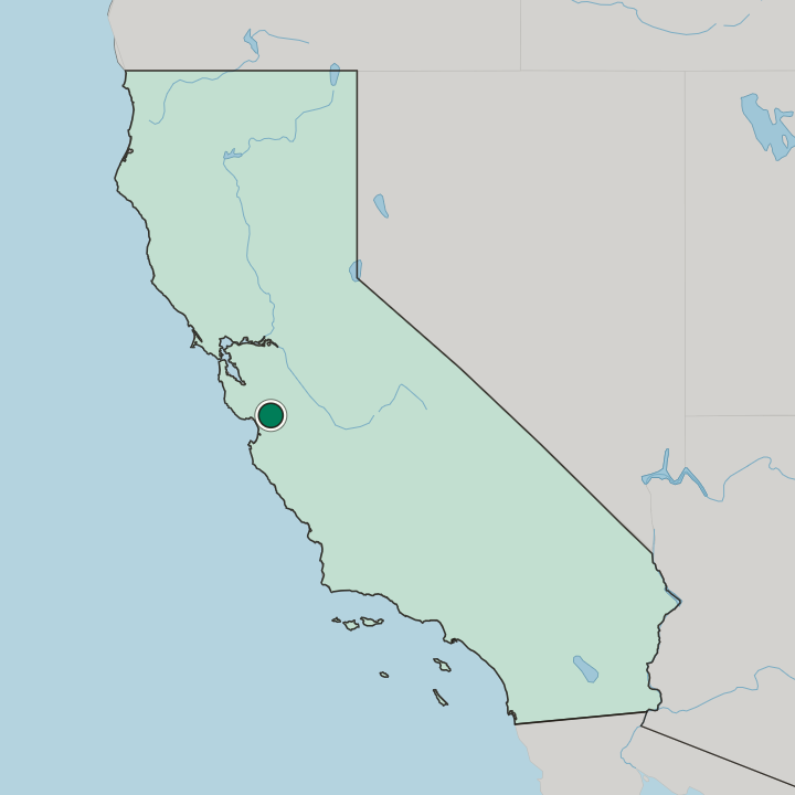 Map showing Gilroy — In California