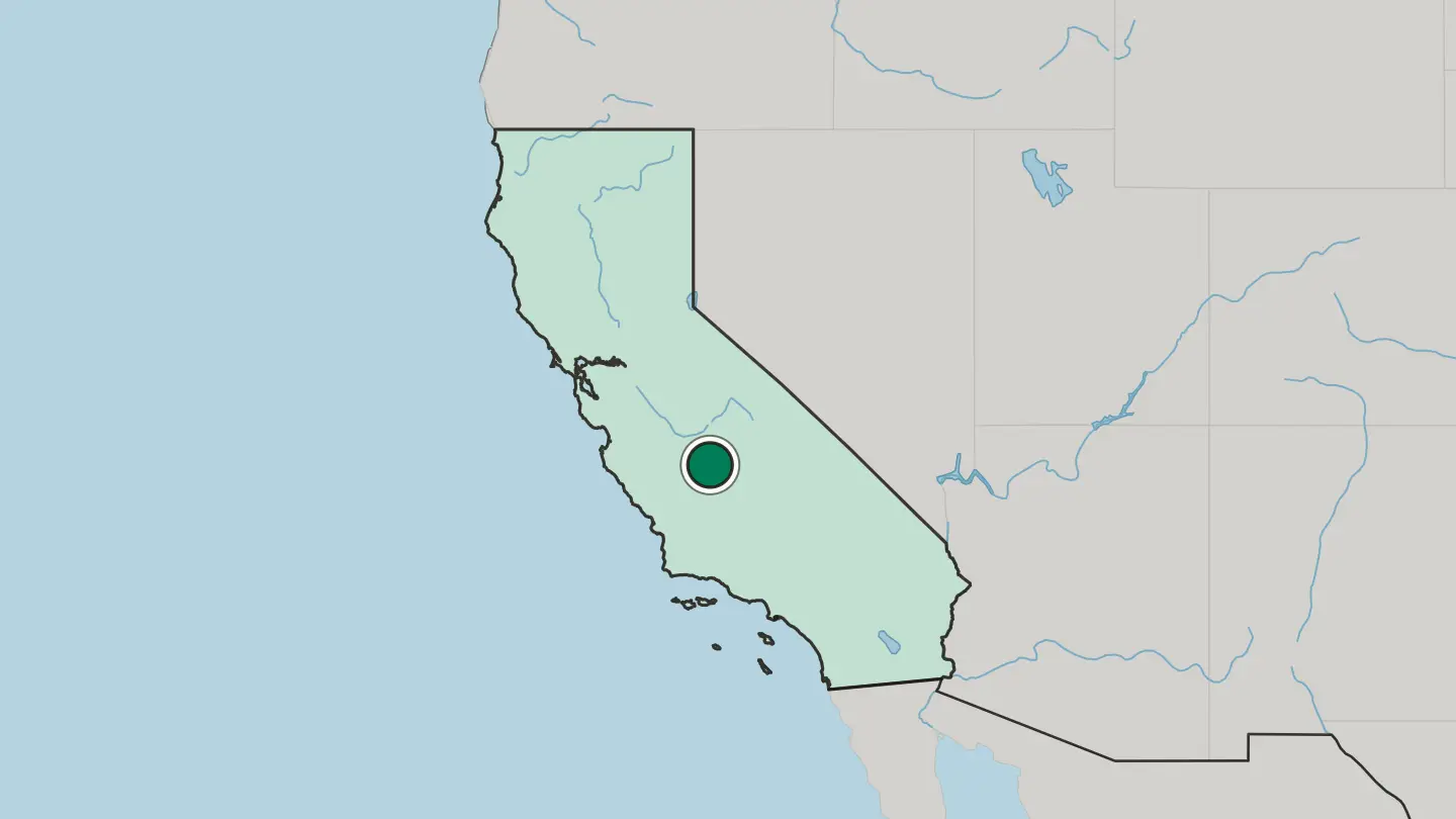 Map of Hanford in United States