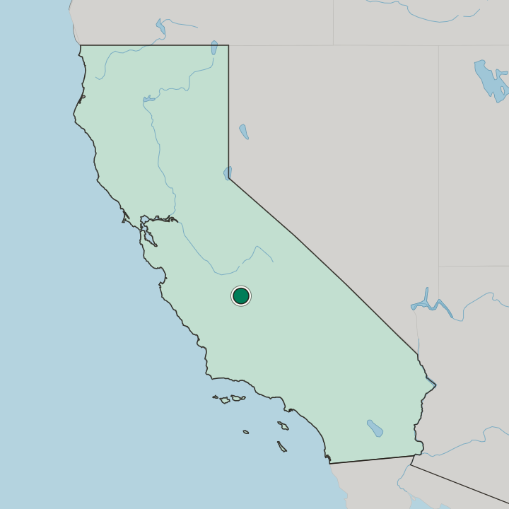 Map showing Hanford — In California