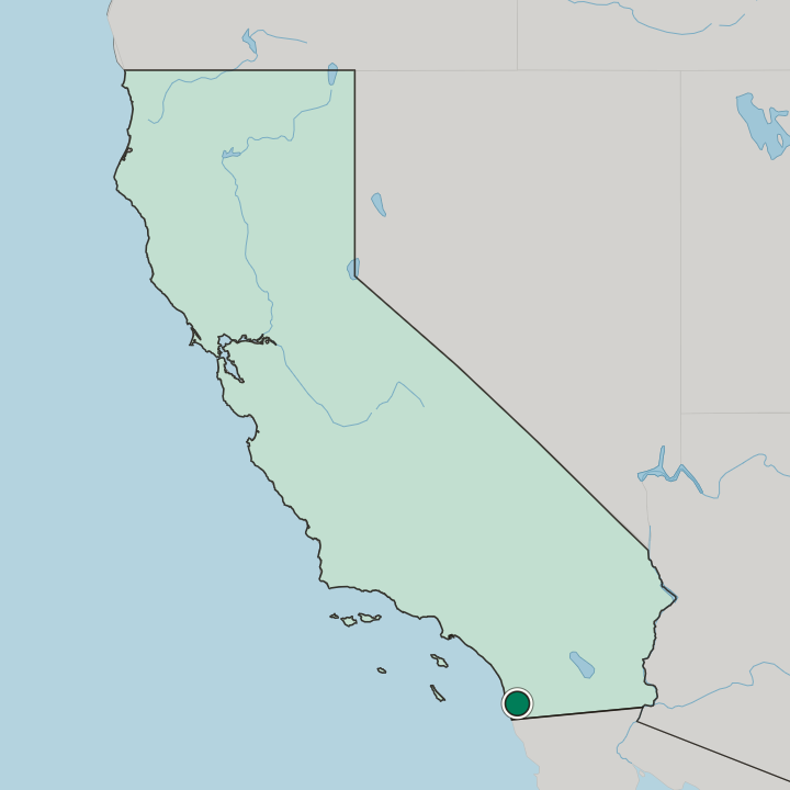 Map showing La Mesa — In California