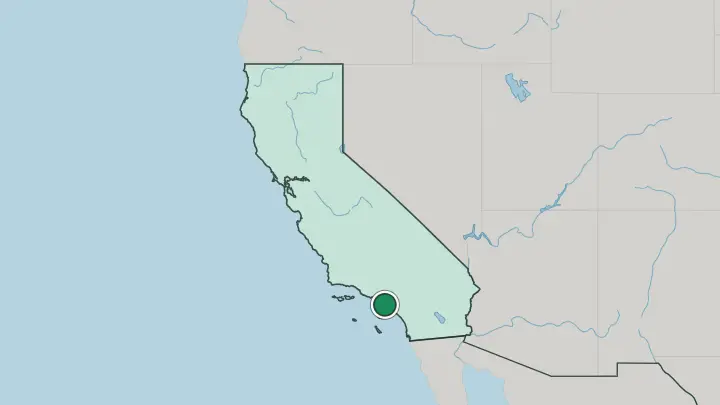 Map of Long Beach in United States