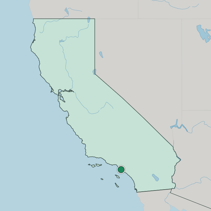 Map showing Long Beach — In California