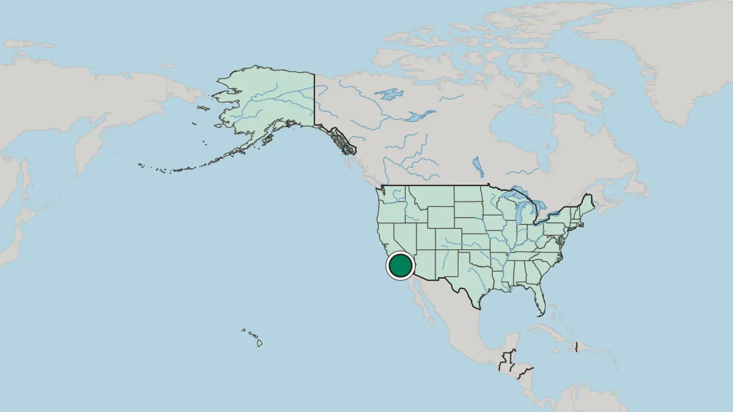 Map of Los Angeles in United States