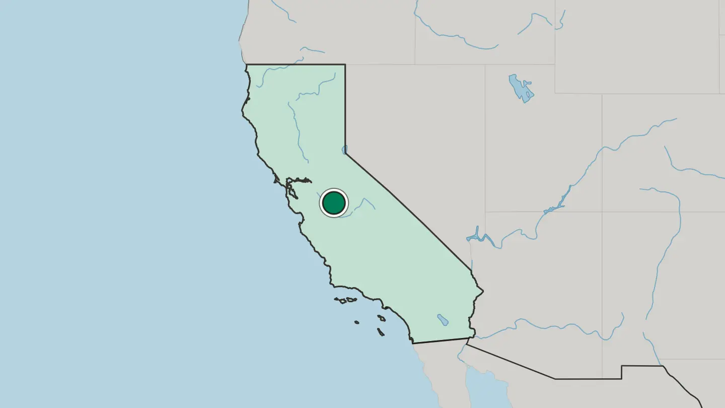 Map of Merced in United States