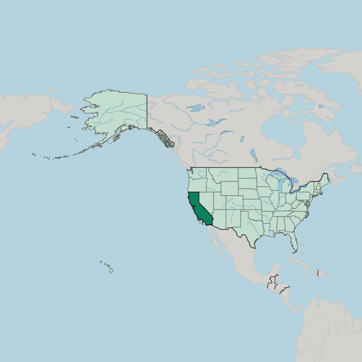 Map showing California — In United States