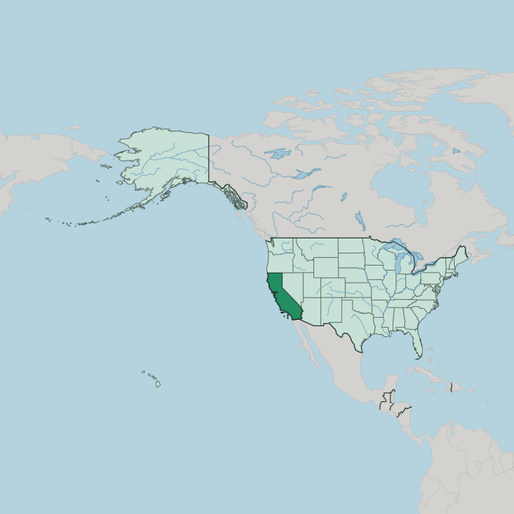 Map showing California — In United States