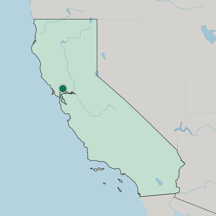 Map showing Napa — In California