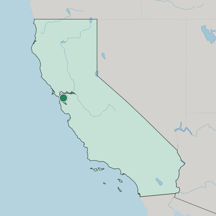 Map showing Oakland — In California