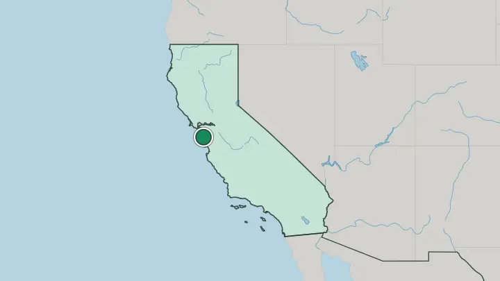 Map of Palo Alto in United States