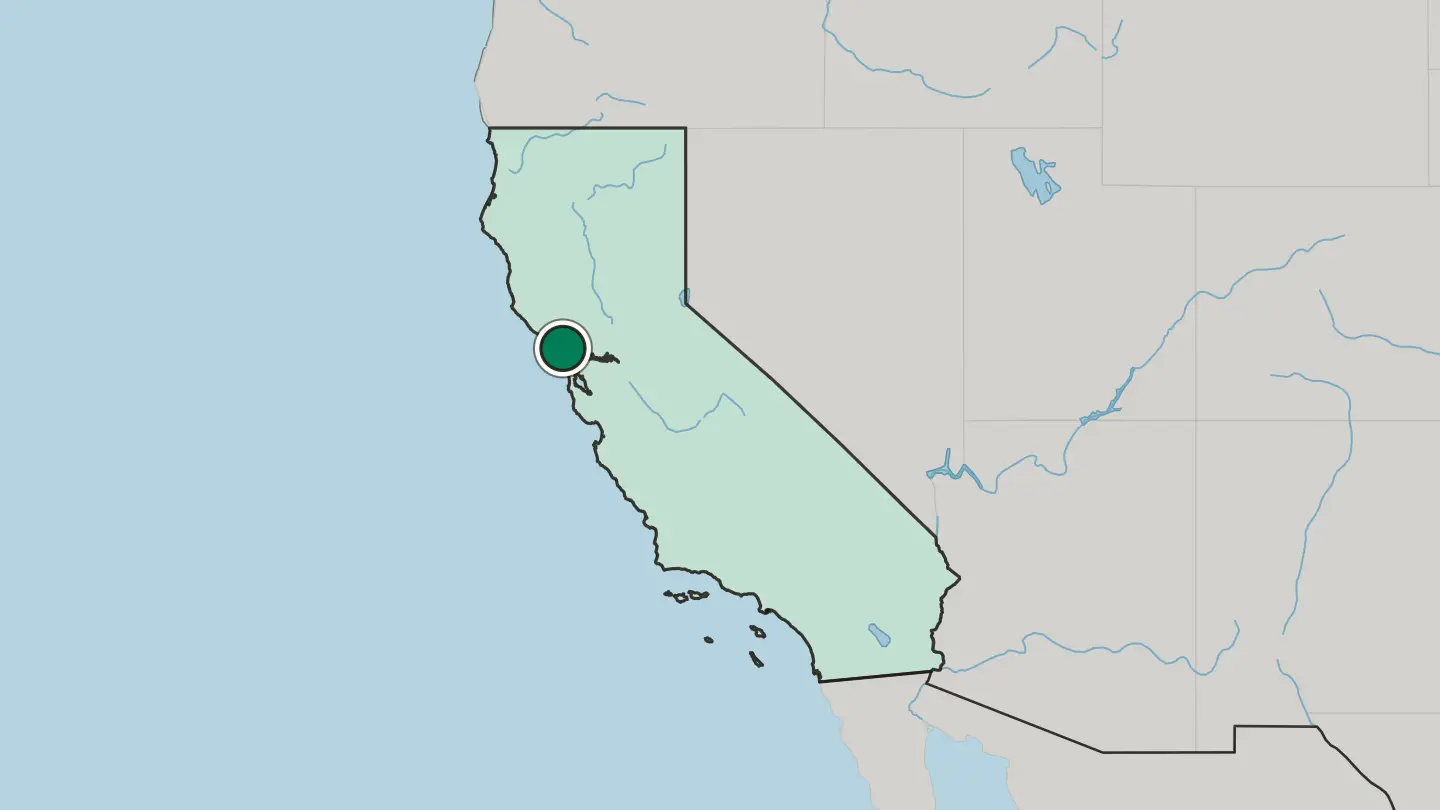 Map of Petaluma in United States