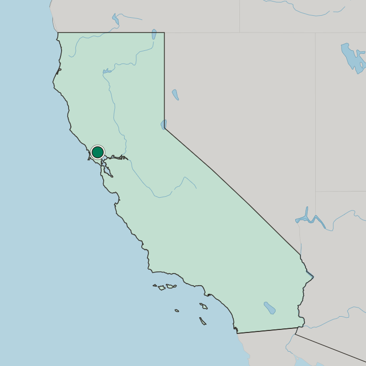 Map showing Petaluma — In California