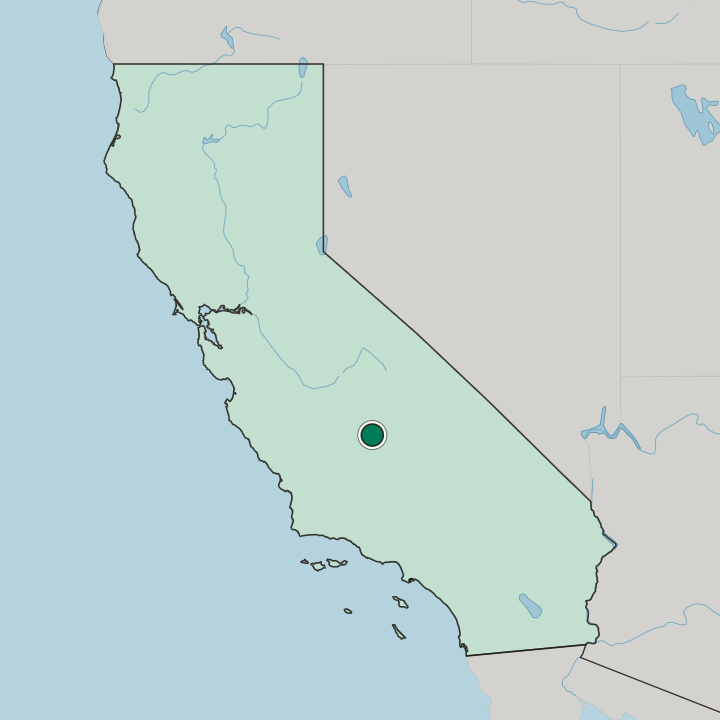 Map showing Porterville — In California