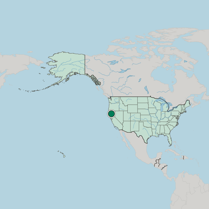 Map showing Redding — In United States
