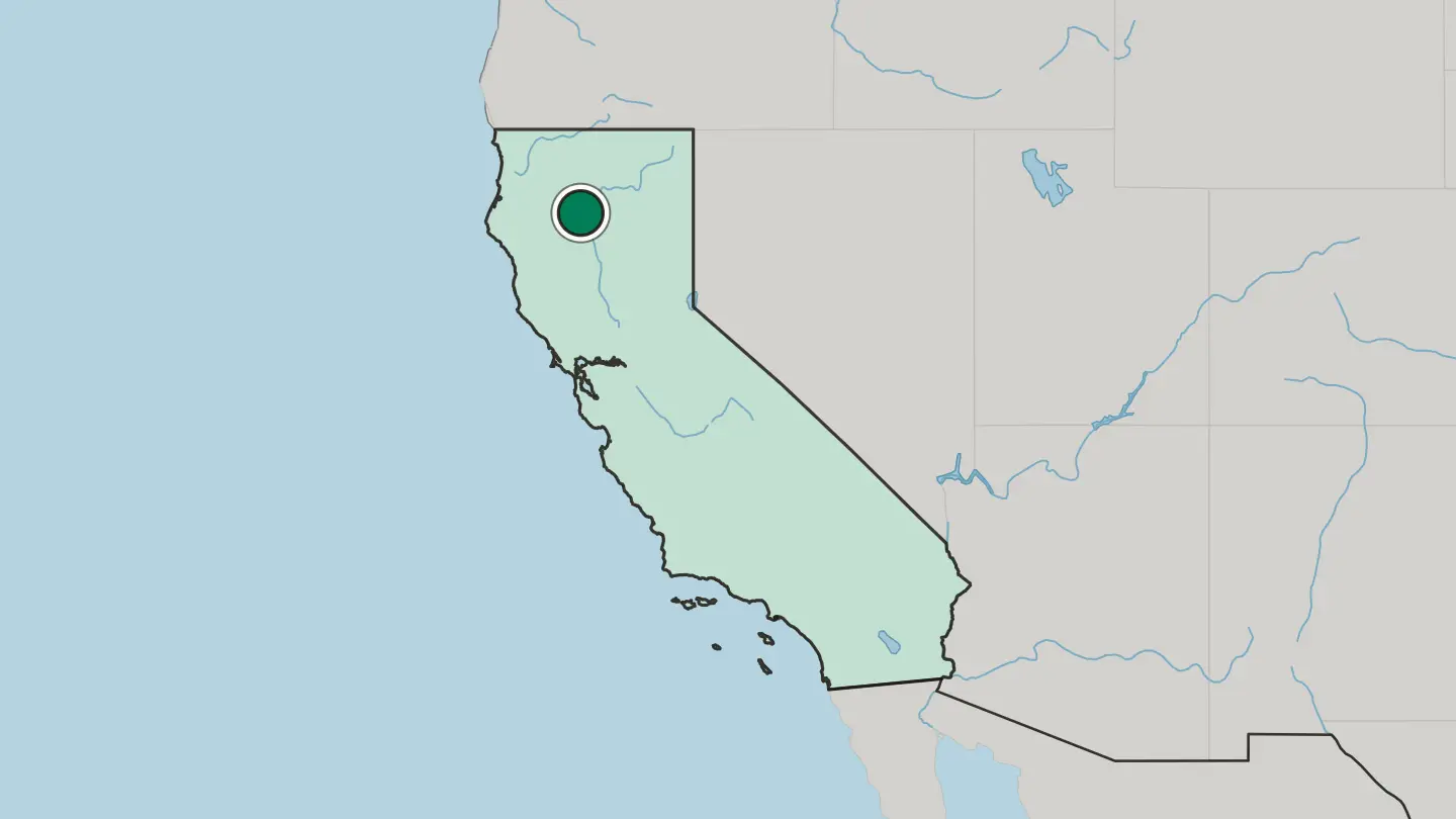 Map of Redding in United States