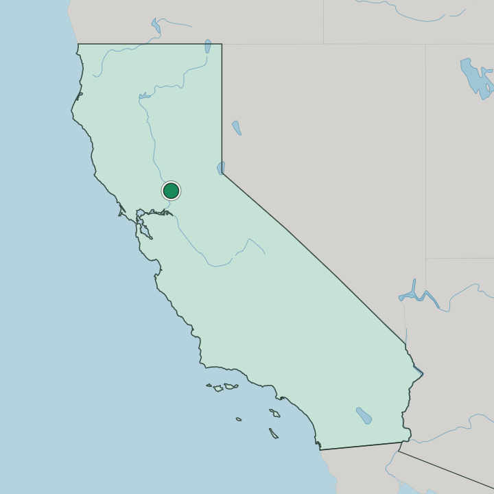 Map showing Sacramento — In California