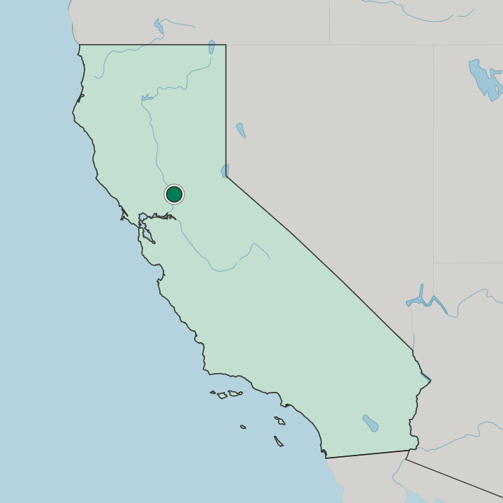 Map showing Sacramento — In California