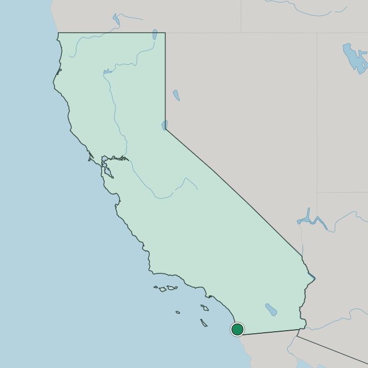 Map showing San Diego — In California