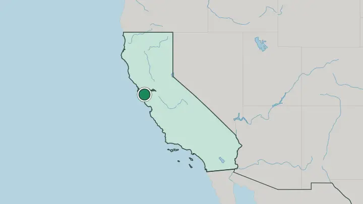 Map of San Francisco in United States
